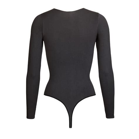 skims black long sleeve bodysuit.